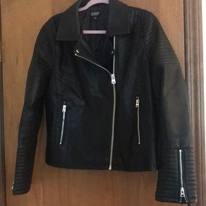 Faux leather biker jacket